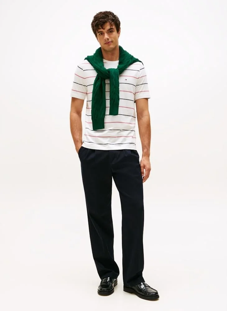 تومي هيلفيغر تي شيرت بياقة مستديرة مخطط