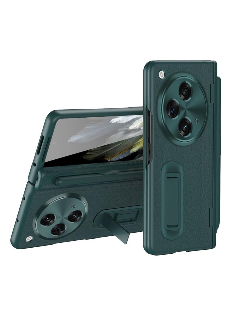 general Compatible with Oneplus Open/OPPO Find N3 Case with Pen  Pen Holder, 【Hinge Protection】 【Built-in Screen Protector】 【Kickstand】 All-Inclusive Luxury PU Leather Phone Case - Image 1