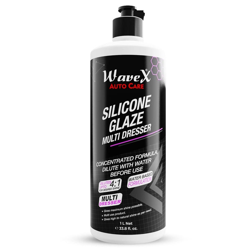 Wavex Plastic Restorer | Silicone Glaze Car Polish Concentrate 1L | Multi Dresser | Dilutes Upto 4:1 for Desired Shine - Image 1