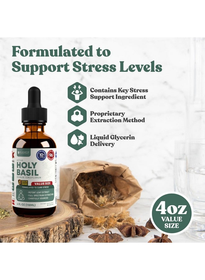 Rejuvica Health Rejuvica Health Active Holy Basil - Advanced Stress Support Supplement - Made with Holy Basil Leaves - Liquid Extract for Better Absorption  - Image 2