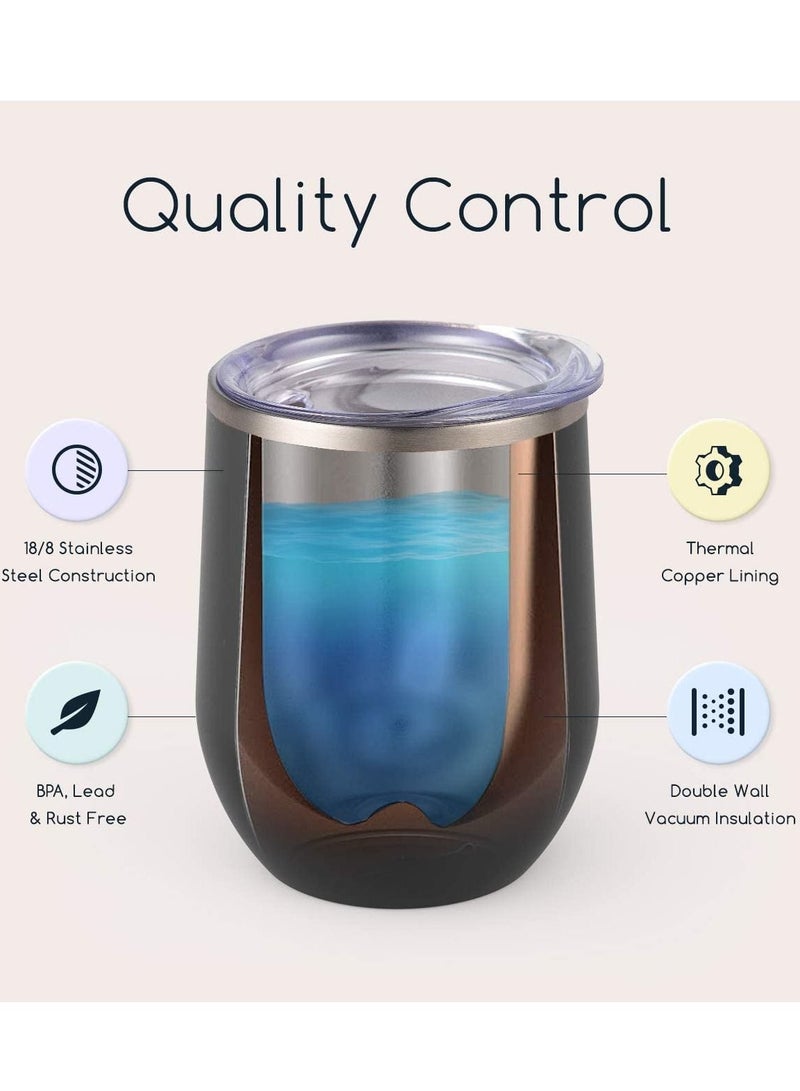 KASTWAVE Glass Tumbler with Lid Water Cup Coffee Mug Milk Bottle Stainless Steel Stemless, Temperature Control Warmer and Cold Chilled Longer, Double Walled Avacuum, Lead and Rust Free Material - Image 2