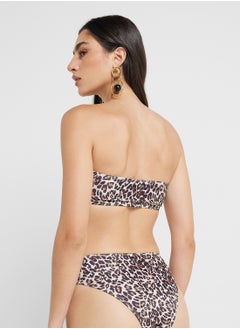 Ginger Leopard Print Bandeau Bikini & Brief Set  - Image 4