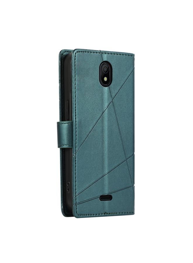 اس-توب جراب لهاتف Nokia C100 مصنوع من جلد البولي يوريثان الأصلي ومزخرف بخطوط بارزة - Image 3