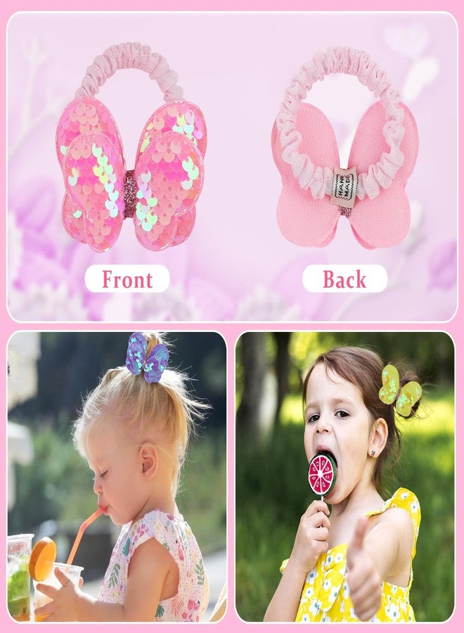 ACO-UINT 6 Pack Butterfly Hair Scrunchies for Girls, Cute & Comfortable, 6 Count (Pack of 1), Purple, Blue, Pink, Yellow, Green, Orange - Image 3