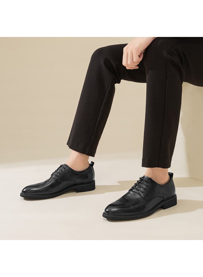 Red Dragonfly Men's Leather Shoes, Fall 2025 New High-end Business Commute Formal Shoes, Wedding Groom Shoes For Men, Wta35022 Black Size 44 - Image 1