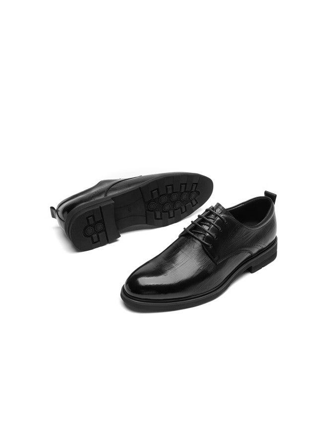 Red Dragonfly Men's Leather Shoes, Fall 2025 New High-end Business Commute Formal Shoes, Wedding Groom Shoes For Men, Wta35022 Black Size 44 - Image 4