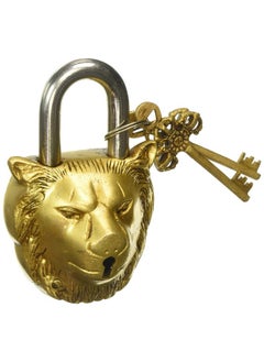 Purpledip Brass Padlock 'Lion King': Antique Design Door Lock (10004) - pzsku/Z16F364CBEAF479C93B82Z/45/_/1740118805/3863c154-5dc1-4ab6-be77-a5ad3aef3dee