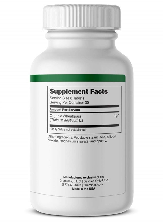 GRAMINEX Wheatgrass Tablets - Natural Immunity, Anti-Aging Support, Boosts Energy, Wellness - Amino Acids, Vitamins, Minerals, Antioxidants Greens Superfood Supplement - 240 Non-GMO Tabs - Image 2