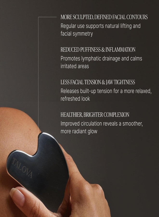 TALOVA - 304-Grade Stainless Steel Gua Sha Facial Tool, Easing Facial Tension, Massage and Sculpting Tool for Face and Body, Encourage Lymphatic Drainage, Jawline Sculptor, Skin Care Gift - Image 2