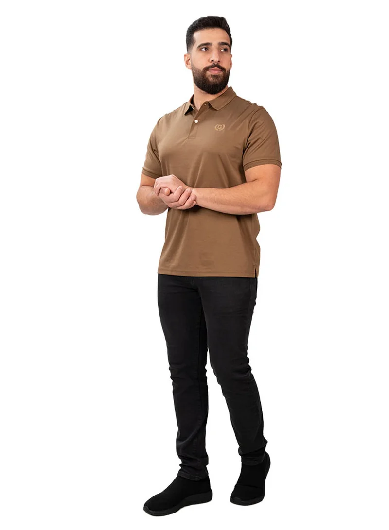 GIORDANO Men's Slim Fit Interlock Polo with Embroidery - Liquid Touch