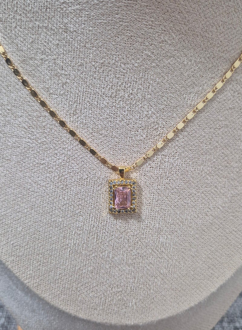 Minorisa 18K Gold Plated Chain With Zircon Stone Pendant - Image 1