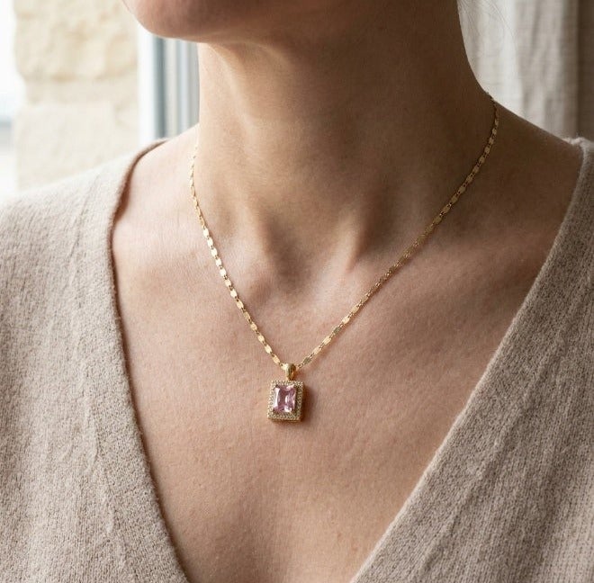 Minorisa 18K Gold Plated Chain With Zircon Stone Pendant - Image 1
