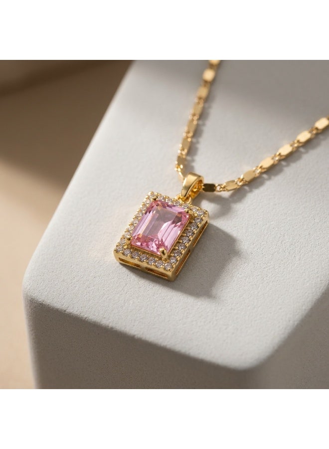 Minorisa 18K Gold Plated Chain With Zircon Stone Pendant - Image 2