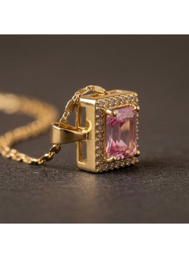 Minorisa 18K Gold Plated Chain With Zircon Stone Pendant - Image 3