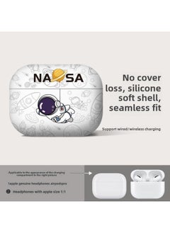 Strawberry Bear Family Airpods Protective Case Cartoon Cute Suitable For Apple 1/2/3 Generation Bluetooth Headset Soft Case-Color:Flying Astronaut-White-Model:Airpods1/2nd Generation