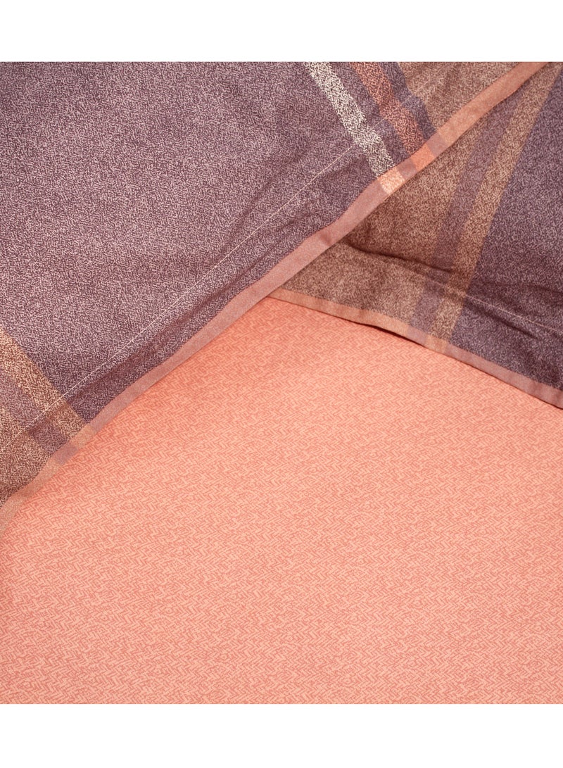 Frosted Cotton Visa Plaid Pink 200 * 230cm Bed Set of Four Pieces  - Image 3