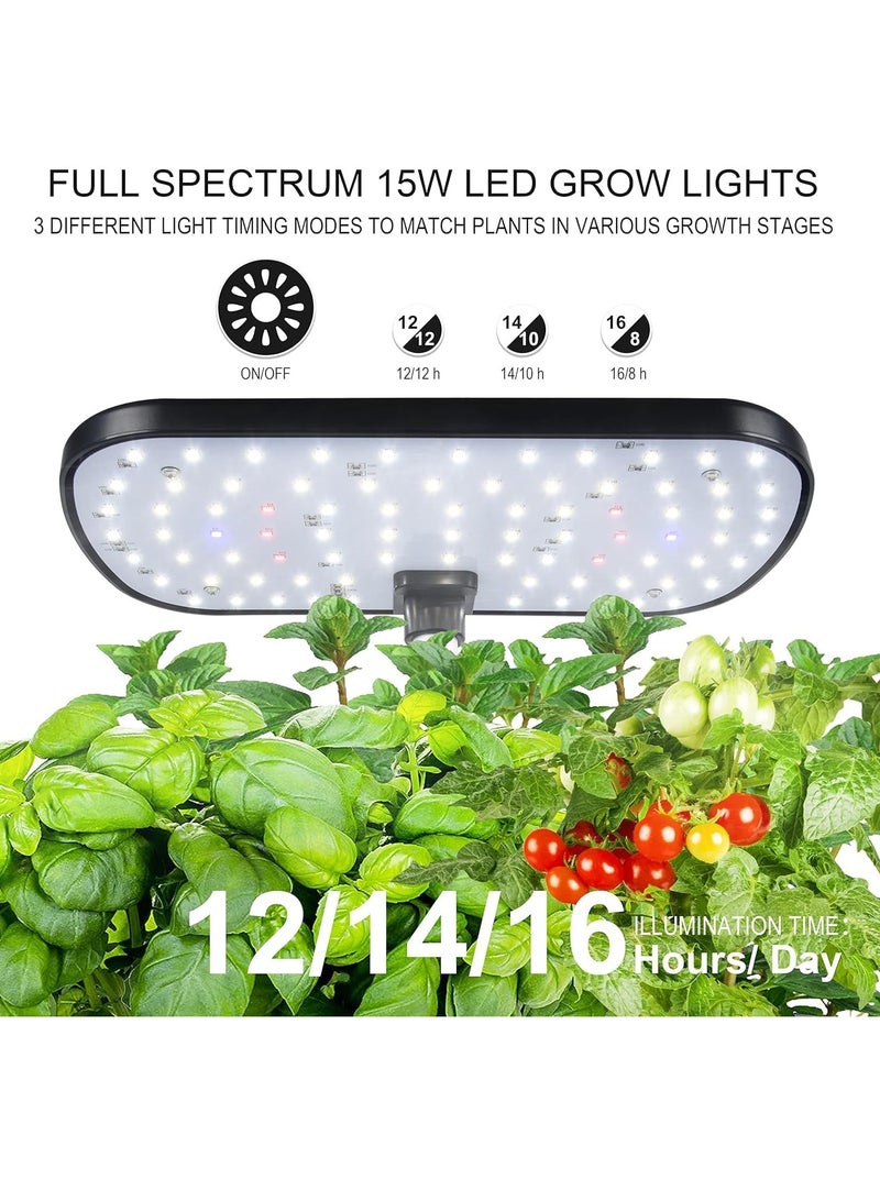 Generic Hydroponics Growing System 6 Pods Indoor Gardening System with LED Grow Light Height Adjustable Indoor Gardening System with Pump System for Herbs and Plants Light (Black)  - Image 3