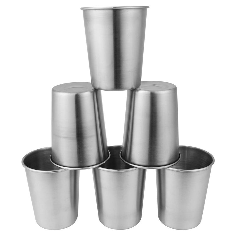 EVERMARKET 6 Pack 8 Ounce 230ml Stainless Steel Cups Shatterproof Pint Drinking Cups Metal Drinking Glasses for Kids and Adults - Image 5