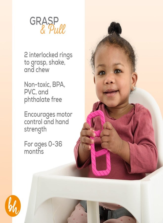 BooginHead by Infantino 100% Food Grade Silicone Link Baby Teethers, Hot Pink - Image 5