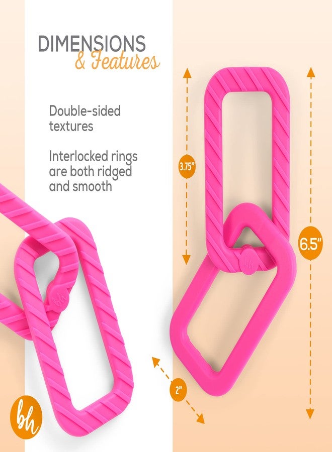 BooginHead by Infantino 100% Food Grade Silicone Link Baby Teethers, Hot Pink - Image 3