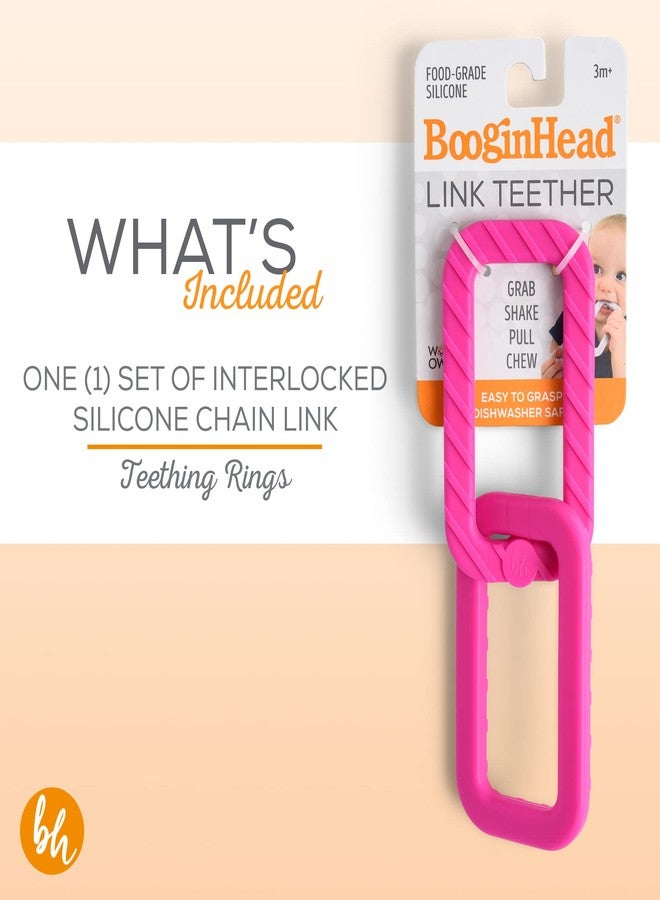 BooginHead by Infantino 100% Food Grade Silicone Link Baby Teethers, Hot Pink - Image 2