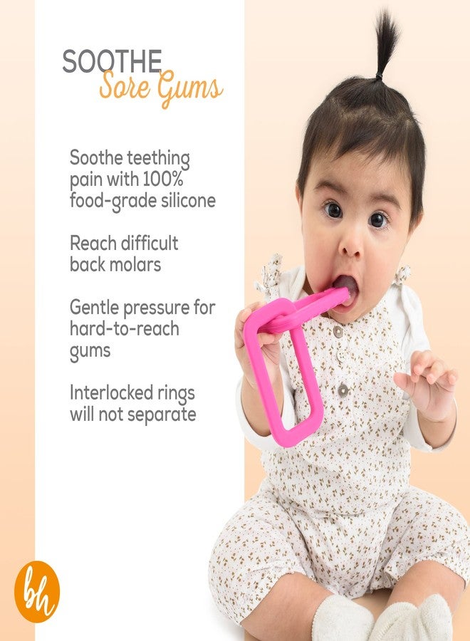 BooginHead by Infantino 100% Food Grade Silicone Link Baby Teethers, Hot Pink - Image 4