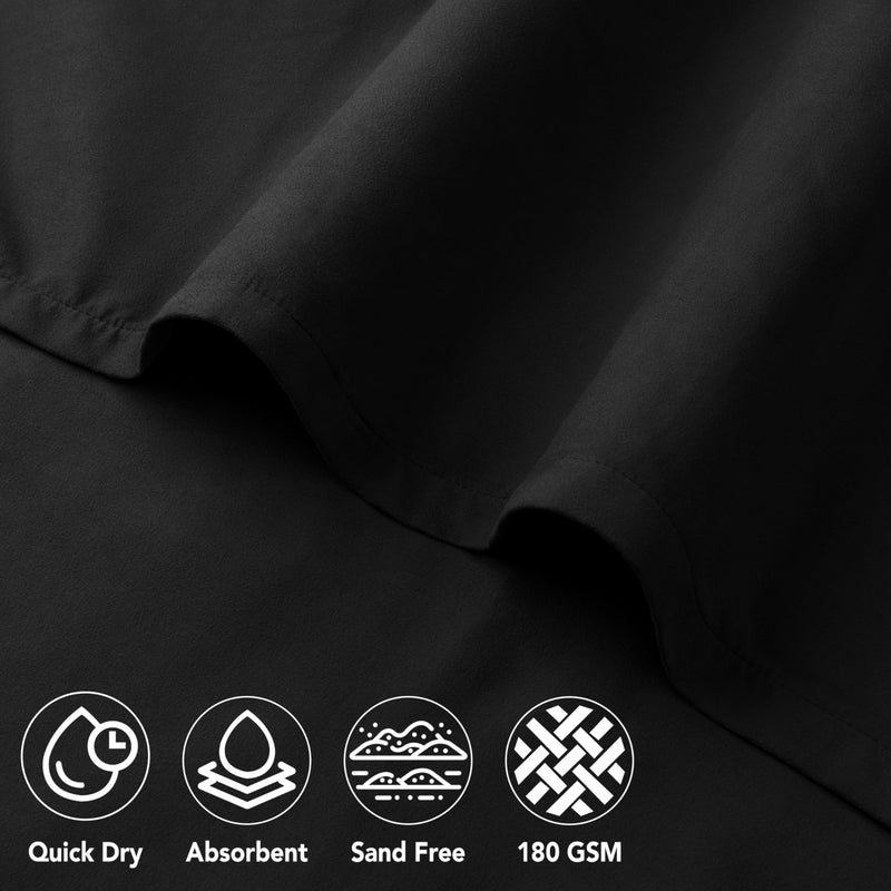 Suncube SUN CUBE Surf Poncho Changing Robe with Hood, Quick Dry Microfiber Wetsuit Changing Towel for Surfing Beach Swim Outdoor Sports Men, Absorbent Wearable Towel Cover Up with Pocket, Black - Image 5