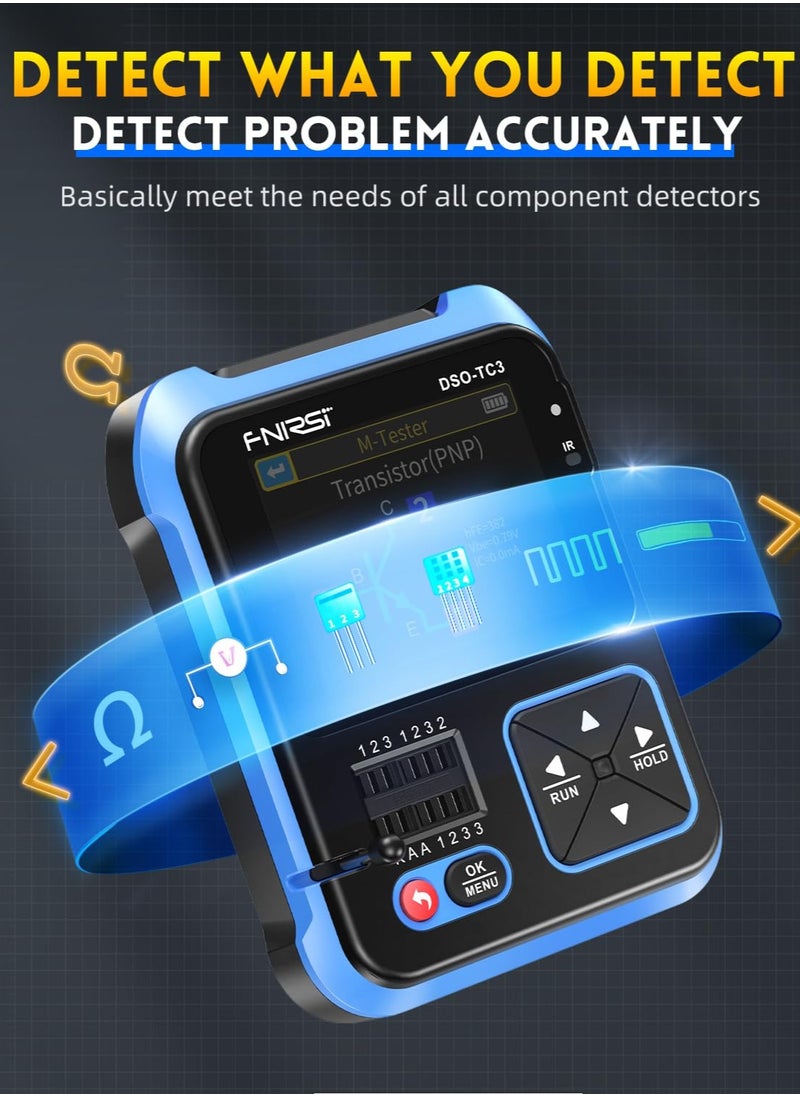 XiuWoo - 3-in-1 Handheld Oscilloscope 10X Probe DDS Signal Generator Transistor Tester Oscilloscope 500Khz Bandwidth 10MSa/s Sampling Rate, 6 Types of Waveforms - Image 1