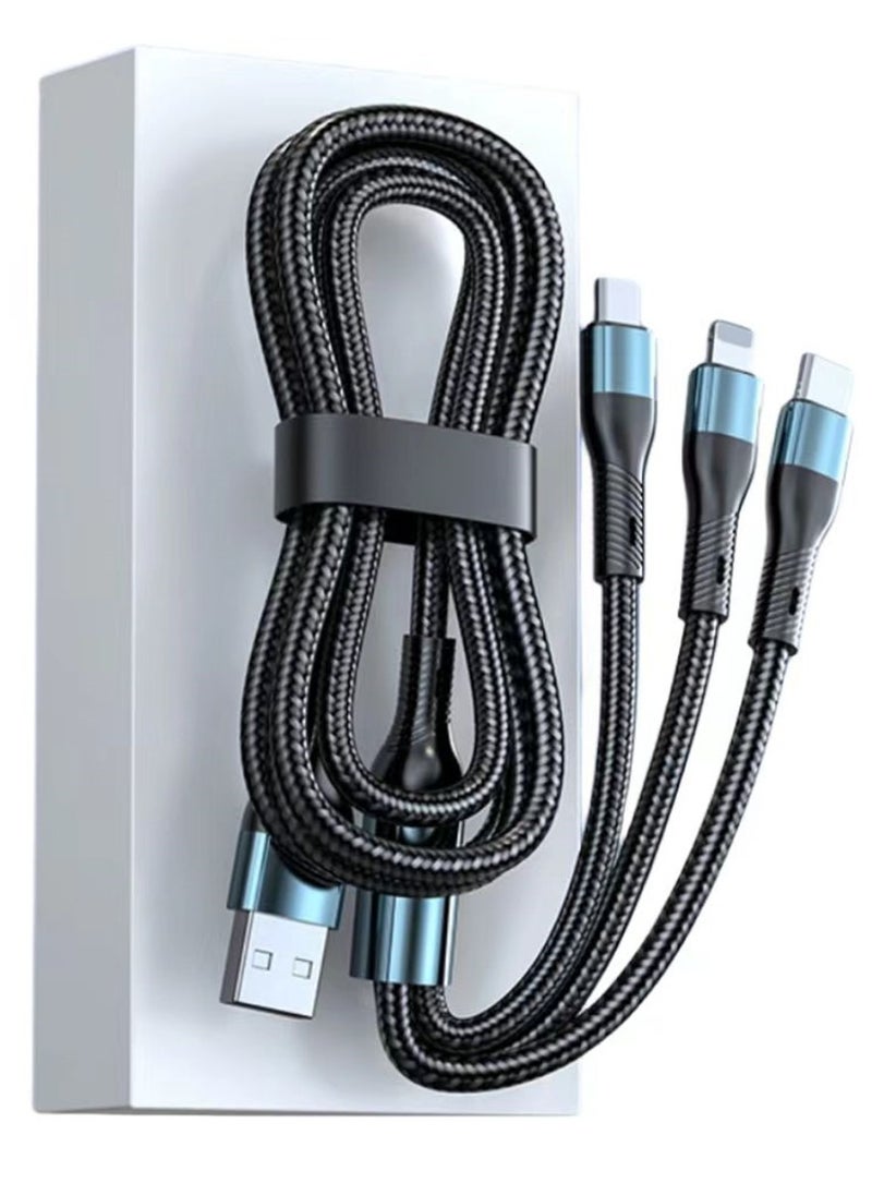 General 3-in-1 USB Fast Charging Cable - 120W Power Super Fast Charger Cords Universal Phone Charger, Multiple Charger Wire for Cellphone, Tablets and More  - Image 1