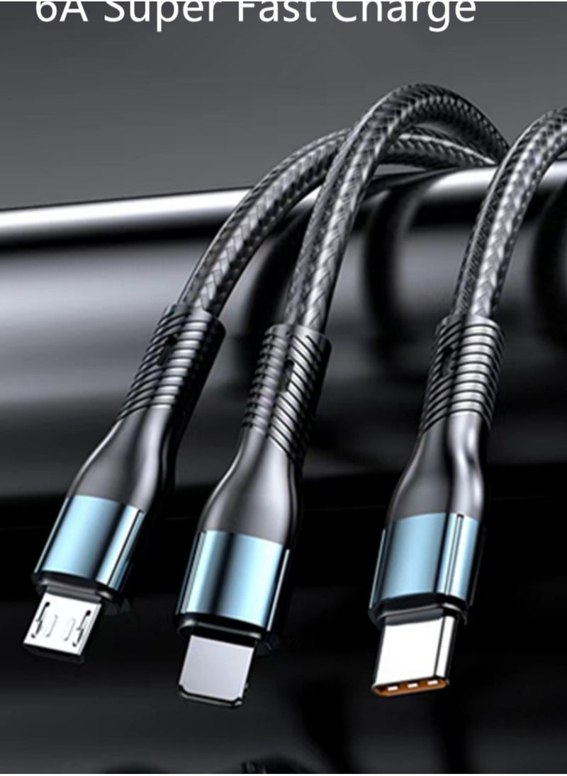 General 3-in-1 USB Fast Charging Cable - 120W Power Super Fast Charger Cords Universal Phone Charger, Multiple Charger Wire for Cellphone, Tablets and More  - Image 2