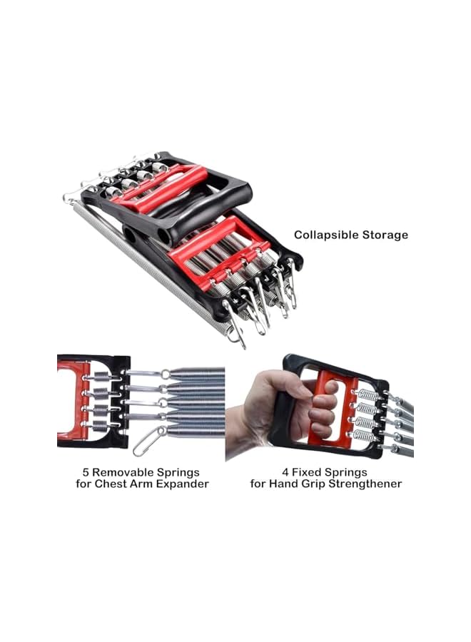 S-TOP Chest Expander, Spring Adjustable Resistance Exercise Equipment with Hand Grips and Ankle Straps, Home Gym Strength Training Tool for Men and Women - Image 3