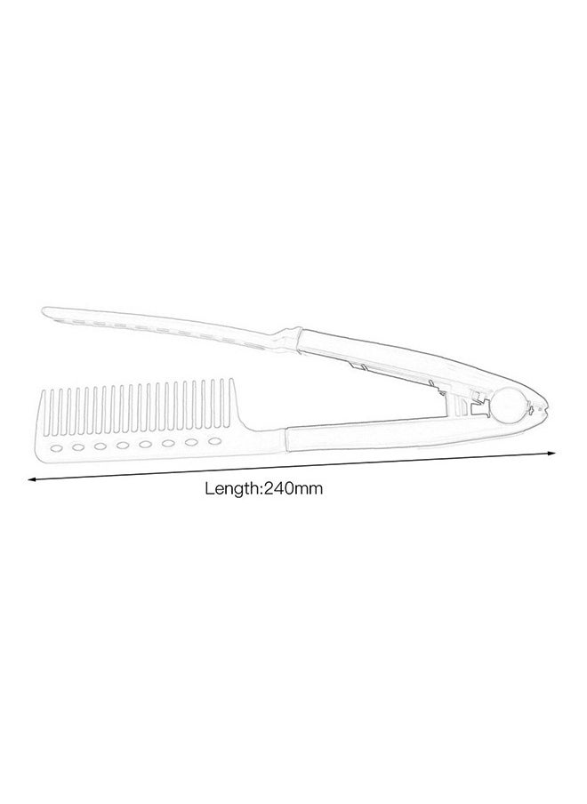 EHOME - 2 Pieces Flat Comb Straightening Comb Salon Hair Brush Combs Hairdressing Styling Hair Straightener V shaped Straight Comb Straightener (Rose Red, Blue) - Image 1