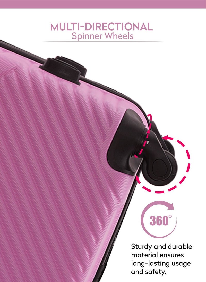 PARAJOHN Medium 24-Inch ABS Lightweight Hardshell Luggage Trolley | carrying 20kg 4-Wheel Spinner Suitcase pink - Image 4