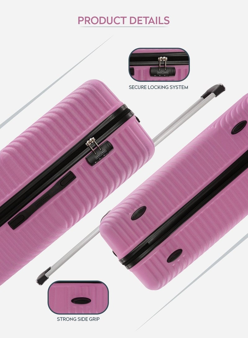 PARAJOHN Medium 24-Inch ABS Lightweight Hardshell Luggage Trolley | carrying 20kg 4-Wheel Spinner Suitcase pink - Image 3