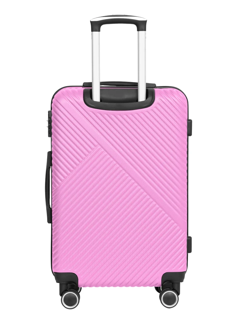 PARAJOHN Medium 24-Inch ABS Lightweight Hardshell Luggage Trolley | carrying 20kg 4-Wheel Spinner Suitcase pink