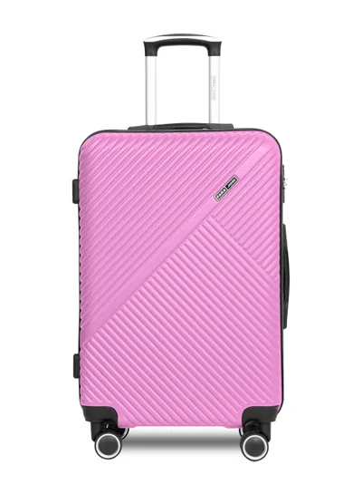 PARAJOHN Medium 24-Inch ABS Lightweight Hardshell Luggage Trolley | carrying 20kg 4-Wheel Spinner Suitcase pink