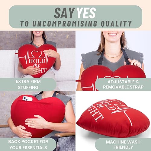 MOYOAMA Open Heart Surgery Pillow for Heart Surgery Recovery Gifts - After Bypass Surgery Must Haves, Gifts for Chest Surgery Recovery, Seatbelt Pillows for Post-Surgery, Shock Absorbing Chest Pillow - Image 5