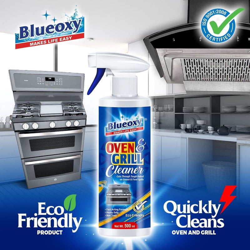 BLUEOXY High-Performance Oven & Grill Cleaner | BBQ Cleaner | Ceramic Grill Interiors | Drip Pans | BBQ Grill Grates | Ecological Formulation | 500 ML | RTU Spray | QTY 1 - Image 2