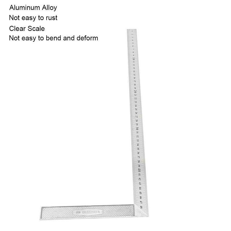 Medium Thick 90 Degree Straight Ruler Aluminum Alloy Right Angle Measuring Tool 50cm - Image 4