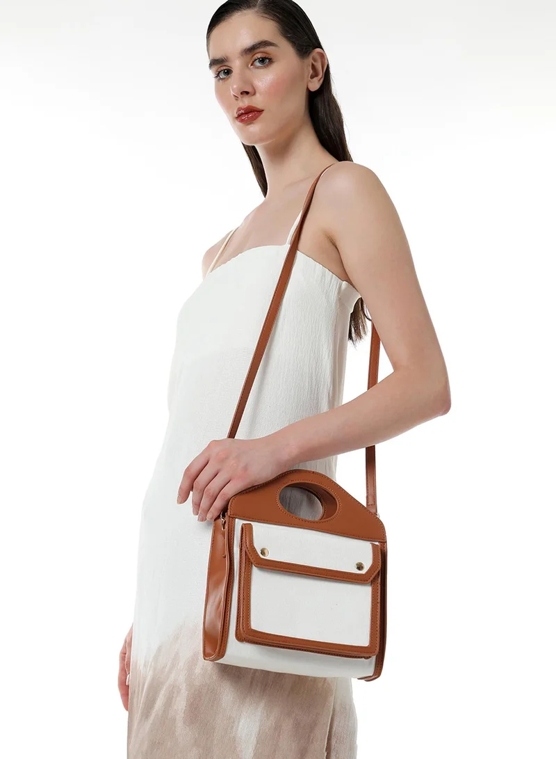 Haute Sauce  The Canvas Block Hand Bag - Powder White for Women | Best Price UAE
