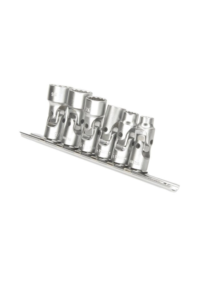 Genius Tools - Genius Tools 6Pc 1 4 Dr Sae Universal Hand Socket Set 12 Point Us 206S - Image 1