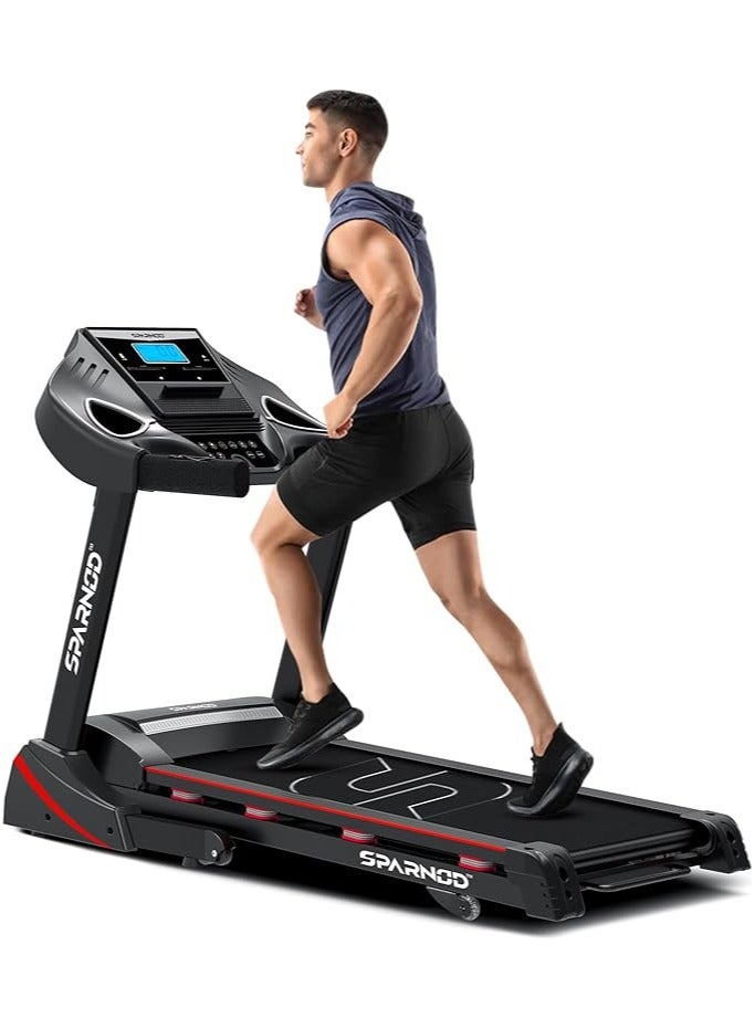 سبانود فيتنيس جهاز مشي Sparnod Fitness STH-3400 (4 HP Peak) أوتوماتيكي - جهاز مشي داخلي مزود بمحرك قابل للطي للاستخدام المنزلي مع خيارات امتصاص الصدمات والانحدار - Image 2