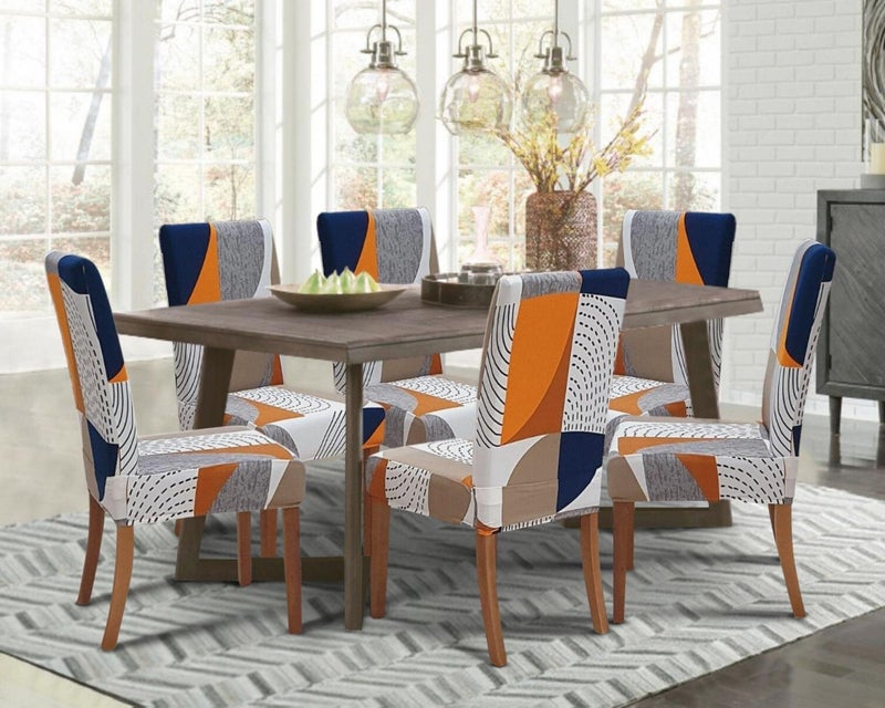 SPRINGRICO Chair Covers for Dining Room 6 Pack, Stretch Dining Chair Cover, Washable Spandex Kitchen Parsons Chair Slipcovers, Removable Seat Protector for Home or Party (Set of 6, Color Matrix) - Image 2