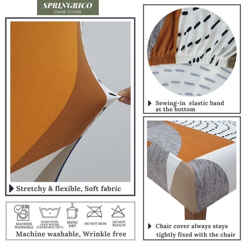 SPRINGRICO Chair Covers for Dining Room 6 Pack, Stretch Dining Chair Cover, Washable Spandex Kitchen Parsons Chair Slipcovers, Removable Seat Protector for Home or Party (Set of 6, Color Matrix) - Image 5