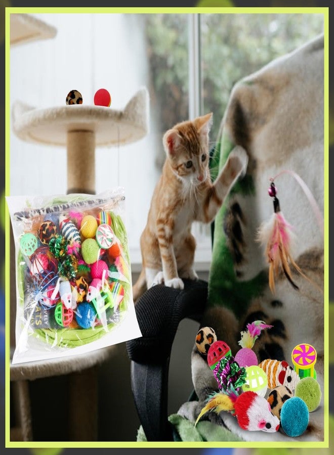 FunMay 21 PCS Cat Toys Kitten Toys Set - Interactive Cat Tunnel with Feather Wand, Plush Mice, Crinkle Balls, Jingle Balls, Spring Toys - Indoor Play Set for Cats, Kittens, Rabbits, Puppies - Image 3