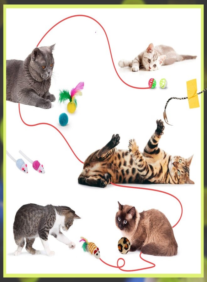FunMay 21 PCS Cat Toys Kitten Toys Set - Interactive Cat Tunnel with Feather Wand, Plush Mice, Crinkle Balls, Jingle Balls, Spring Toys - Indoor Play Set for Cats, Kittens, Rabbits, Puppies - Image 4