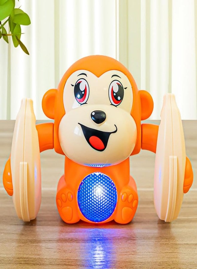 PANSHUB Voice and Touch-Controlled Rolling Monkey Toy - Flipping, Dancing, and Tumbling Banana Monkey with Light and Sound for Boys and Girls (Touch-Controlled Rolling Monkey) - Image 2