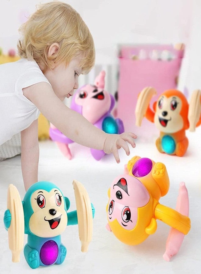 PANSHUB Voice and Touch-Controlled Rolling Monkey Toy - Flipping, Dancing, and Tumbling Banana Monkey with Light and Sound for Boys and Girls (Touch-Controlled Rolling Monkey) - Image 4