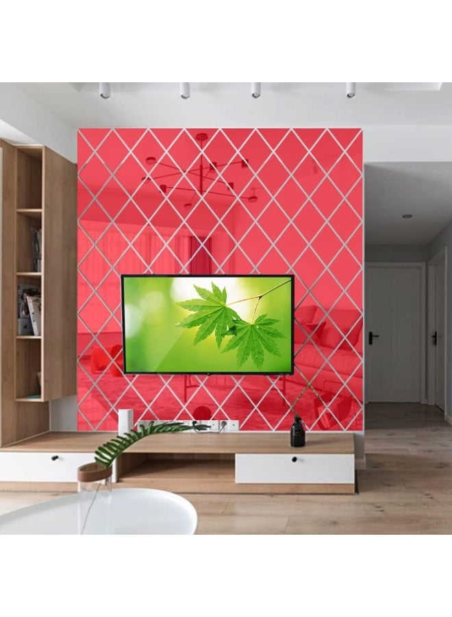 TPGP مرآة أكريليك ماسية، ملصقات حائط ذاتية اللصق، عبوة من 17 بلاطة ثلاثية الأبعاد، ملصقات افعلها بنفسك لتزيين غرفة النوم وغرفة المعيشة - Image 3