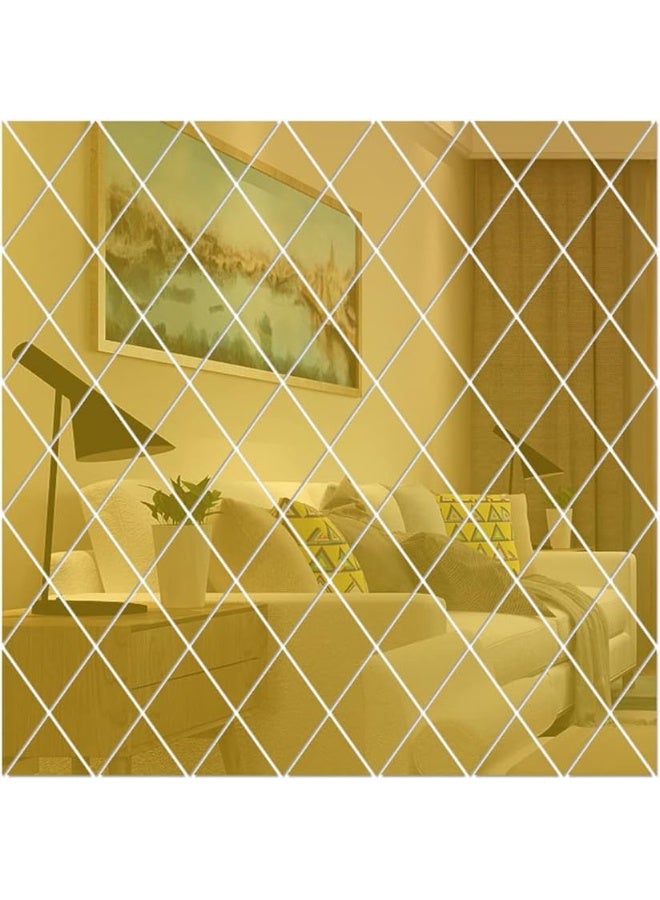 TPGP مرآة أكريليك ماسية، ملصقات حائط ذاتية اللصق، عبوة من 17 بلاطة ثلاثية الأبعاد، ملصقات افعلها بنفسك لتزيين غرفة النوم وغرفة المعيشة - Image 1